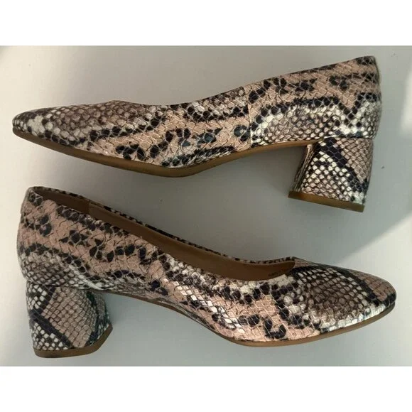 Kate Spade Beverly Pumps • Pale Vellum Snake Print • Size 6.5 M MSRP $228 - Picture 7 of 8